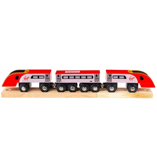 Детско дървено влакче с релси Bigjigs Rail - Пендолино BJT461 1