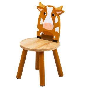 Детско дървено столче кравичка Bigjigs T0621 1