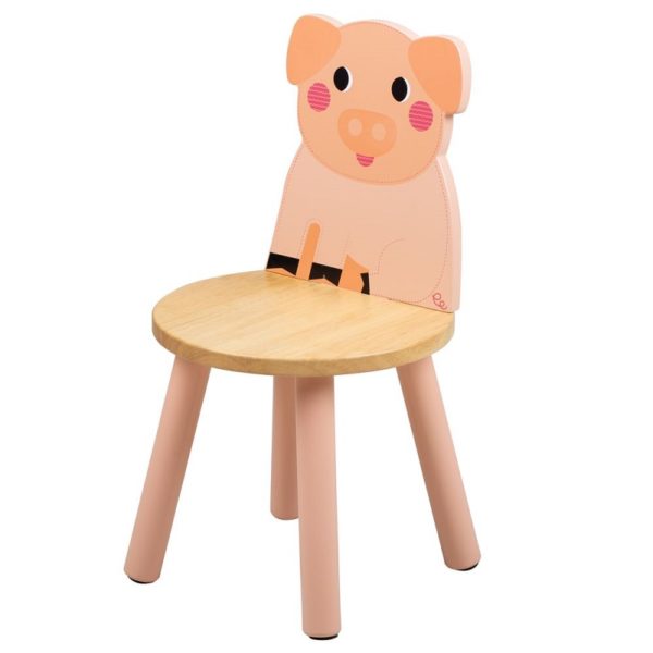 Детско дървено столче прасенце Bigjigs T0622 1