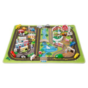 Детско килимче за игра Делукс с пътища, сгради и превозни средства Melissa & Doug 15195 1