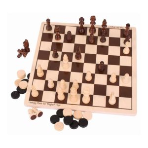 Дървен шах и табла Bigjigs 2 в 1 BJ789 1