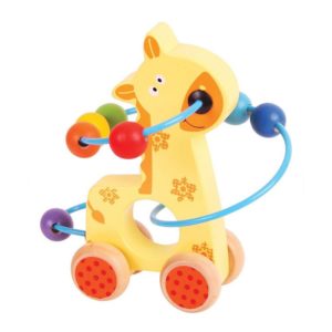 Дървена играчка за бутане жирафче Bigjigs BB069 1