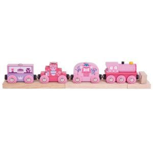 Розово дървено влакче Bigjigs Rail - Влакът на принцесата BJT451 1