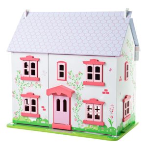 Детска дървена къща с обзавеждане и семейство Къщичка с рози BigJigs JT101 (1)