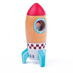 Дървена играчка Ракета с космонавт BigJigs BJ815 1