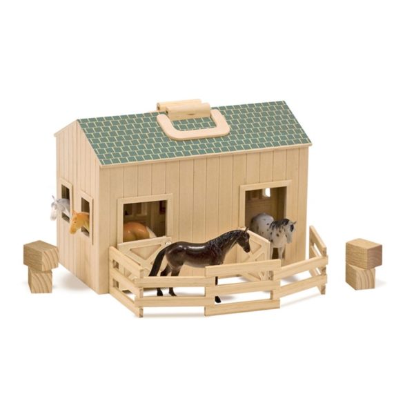 Дървена играчка Сгъваема конюшня с кончета Melissa & Doug 13704 (1)
