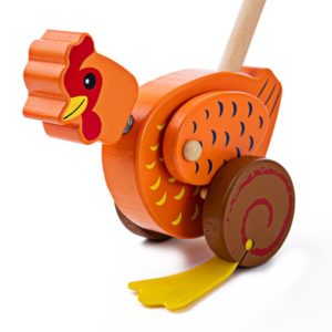 Дървена играчка за бутане Кокошка BigJigs BB131 (1)