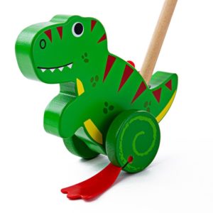 Дървена играчка за бутане Тиранозавър рекс BigJigs BB139 (1)