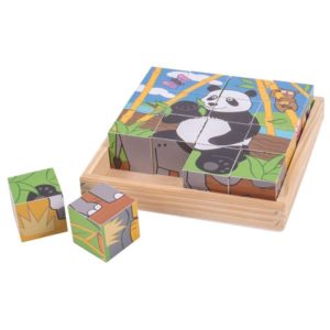 Дървени кубчета в рамка Животни Bigjigs BJ263 1
