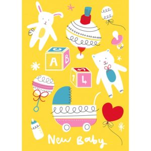 Детска поздравителна картичка Винтидж бебешка количка Rex London 27613 (1)