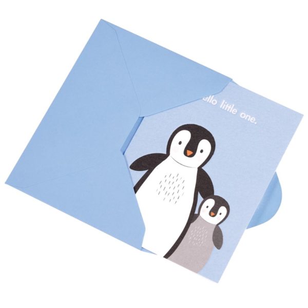 Детска поздравителна картичка Здравей, мъниче - Пингвини Rex London 27648 (1)