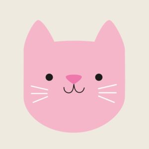 Детска поздравителна картичка Котето Куки - Розова Rex London 27643 (1)