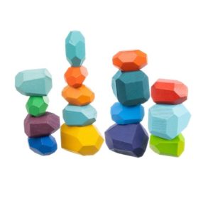 Дървени камъчета за баланс цветни KRU12569 (1)
