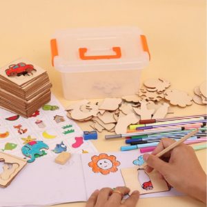 Детска кутия за рисуване комплект с флумастери и шаблони Acool Toy ACT106