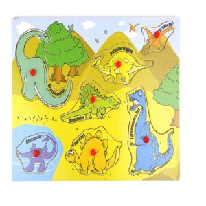 Детски дървен пъзел с диви животни и динозаври Acool Toy ACT120