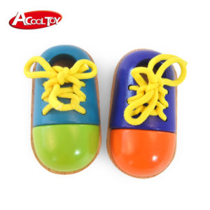Детски дървени обувки с връзки комплект Acool Toy ACT99