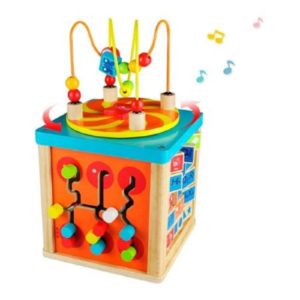 Детски музикален дървен образователен куб Acool Toys ACT116