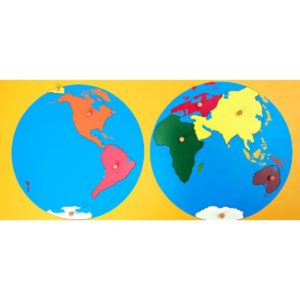 Дървен детски Монтесори пъзел - карта на света Acool Toy ACT104