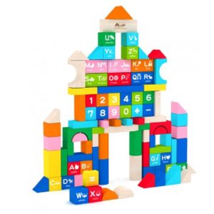 Дървен детски конструктор със 100 елемента Acool Toy ACT23
