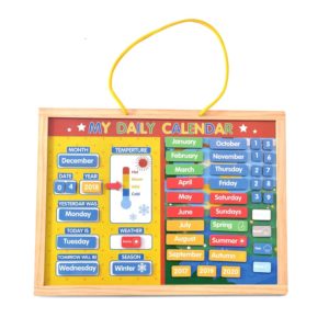 Дървен детски магнитен календар с плочки Acool Toy ACT100