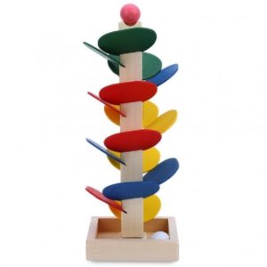 Дървена кула с падащи топчета и стойка Acool Toy ACT107