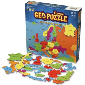 GeoPuzzle Европа - бордови семеен пъзел за подреждане
