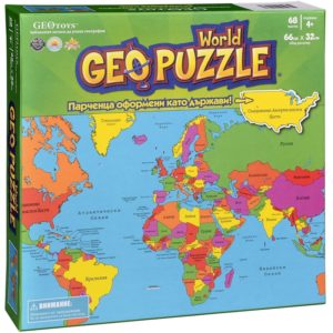 GeoPuzzle Свят - образователен семеен пъзел за подреждане