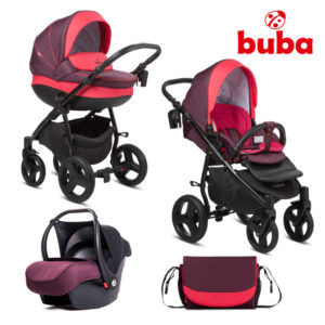 Бебешка количка 3 в 1 Buba Bella 706 комплект - Бордо