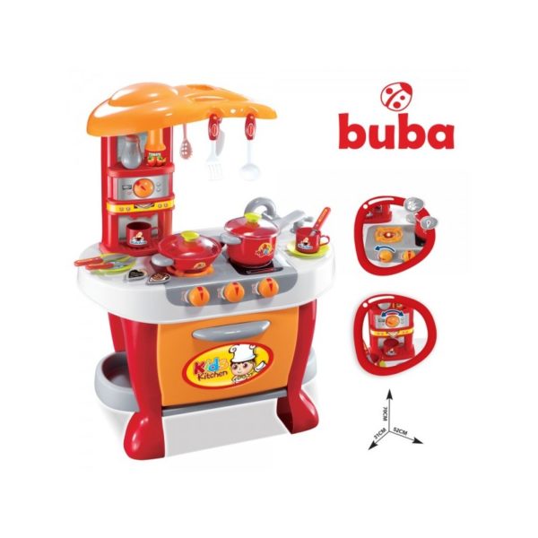 Голяма детска кухня Buba Little Chef комплект - Червена