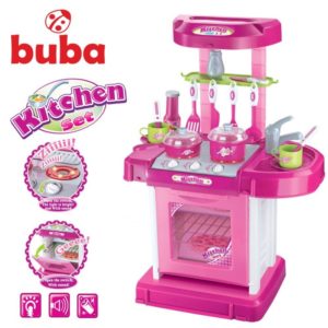 Голяма детска кухня Buba My Kitchen комплект - Розова