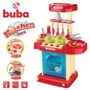 Голяма детска кухня Buba My Kitchen комплект - Червена