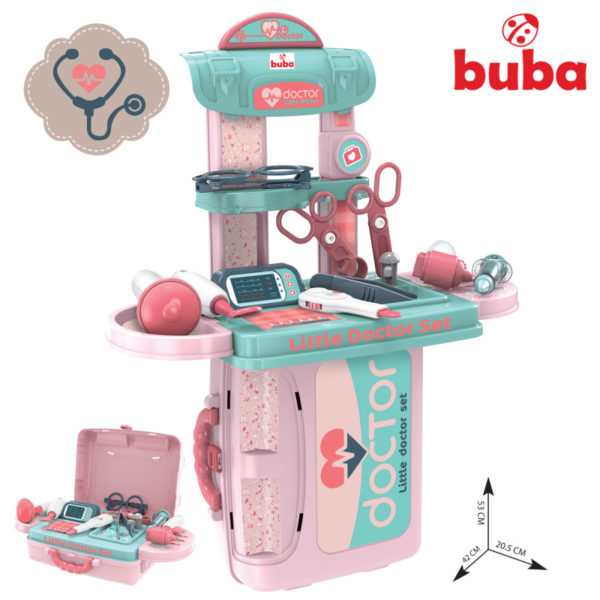 Детски лекарски комплект Buba Little Doctor - Син розов