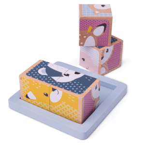 Дървени кубчета за игра - Горски животни Bigjigs MT33027