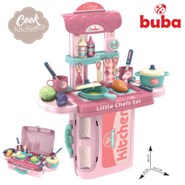 Детска игра под формата на кухня комплект Buba - Розова