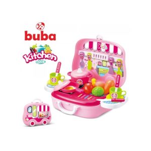 Малка детска кухня за игра в куфар Buba - Розова