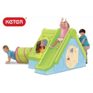Детска къщичка с пързалка и тунел за игра Keter