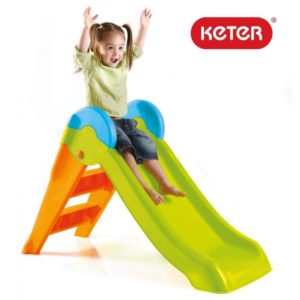 Детска пързалка в зелено и оранжево Keter Boogie Slide