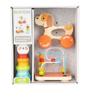 Дървен комплект от образователни играчки Ecotoys