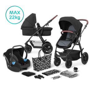 Бебешка количка в черен цвят KinderKraft Xmoov, 3в1