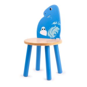 Детско дървено столче - Т-Рекс в синьо Bigjigs