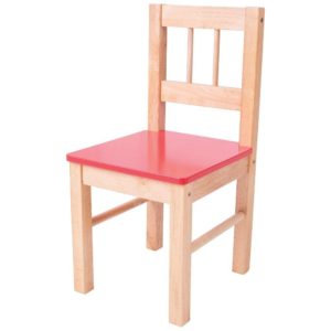 Детско дървено столче в червен цвят Bigjigs
