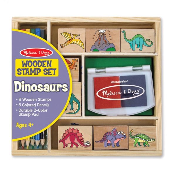 Творчески сет с печати и моливи - Динозаври Melissa & Doug