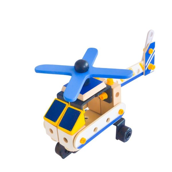 Дървен конструктор - хеликоптер Acool Toy