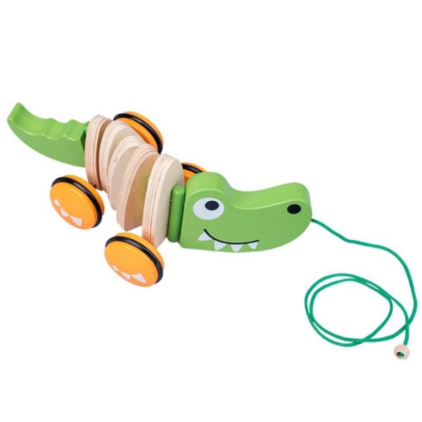Дървена играчка за дърпане - крокодилче Acool Toy