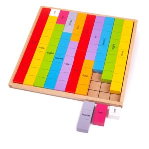 Дървена игра с цветни числа Bigjigs