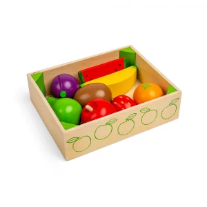 Дървена детска играчка Кутия с плодове Bigjigs