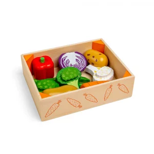 Дървена детска играчка Кутия със зеленчуци Bigjigs