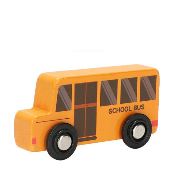 Детска дървна количка училищен автобус Acool Toy