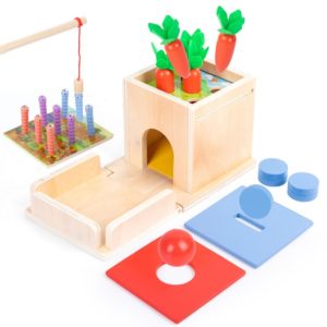 Детска монтесори дървена кутия 4 в 1 Acool Toy