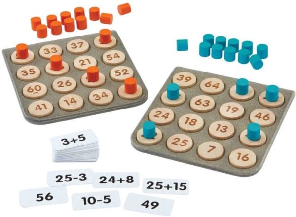 Mатематическо дървено Бинго 130 части Plan Toys